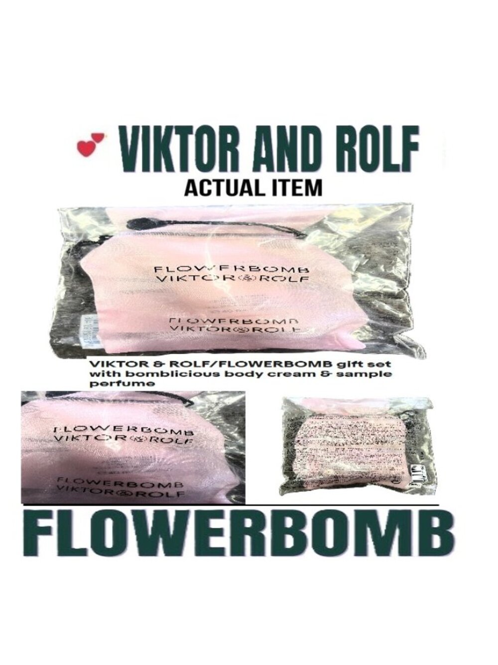 🛑 VIKTOR & ROLF ➕ FLOWERBOMB Perfume 🆒 GIFT SET Bundle Pouch Body Cream BUYNOW